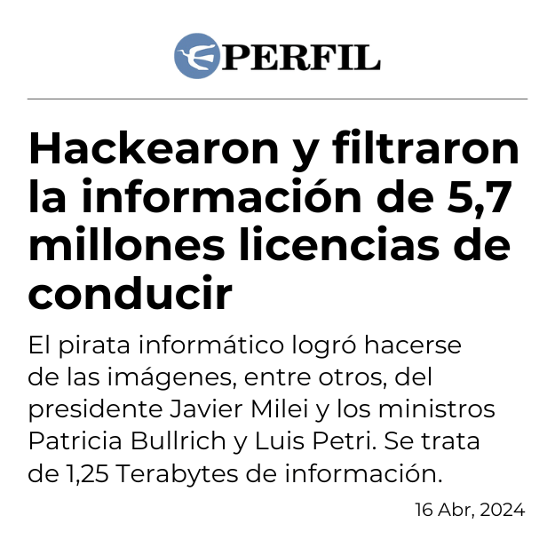 Golpe a la base de datos del Estado, hackearon y robaron información sobre 57 millones de licencias de conducir