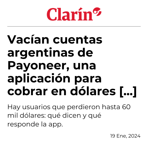 Vacían cuentas argentinas de Payoneer